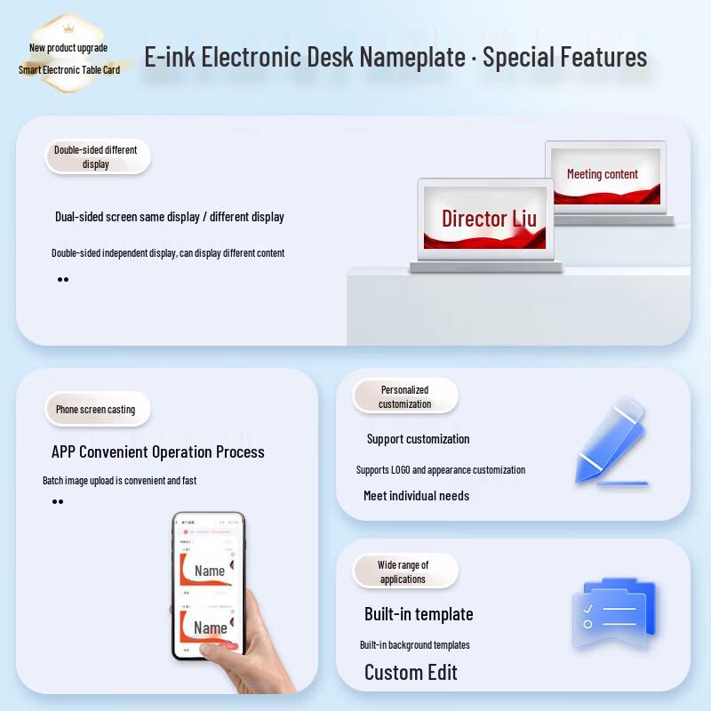 Youmai 4,2-Zoll E-Ink Elektronische Konferenz-Schreibtischkarte (CN-Version)