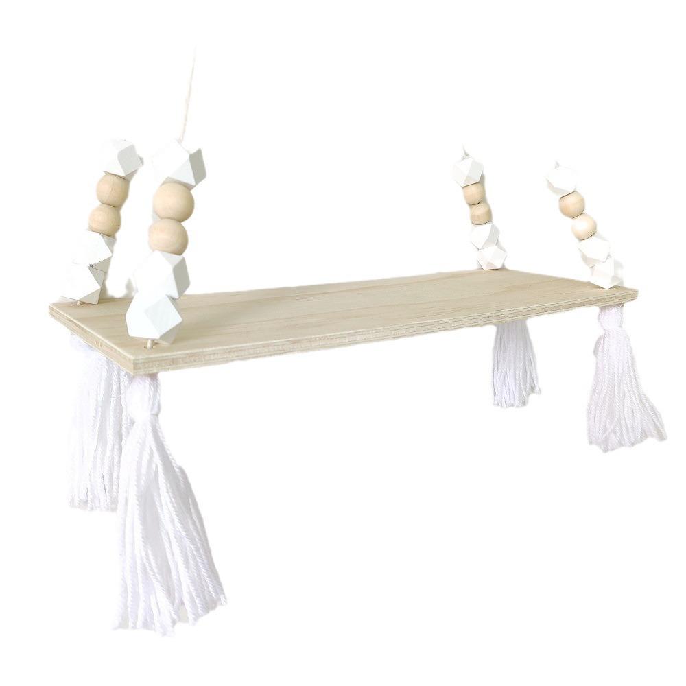 Nordischer Stil Macaron Achteckige Perle Fransen Regal Wandbehang Kinderzimmer Kreative Heimdekoration Brett