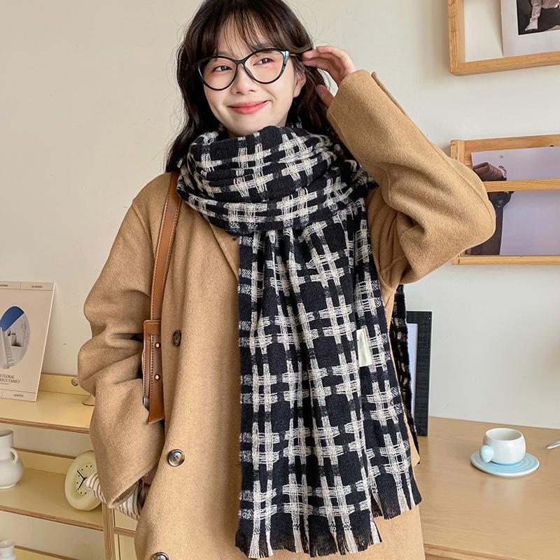 Autumn/Winter Style Women'S Scarf Korean Style Versatile Thickened Shawl Warm Neck Warmer