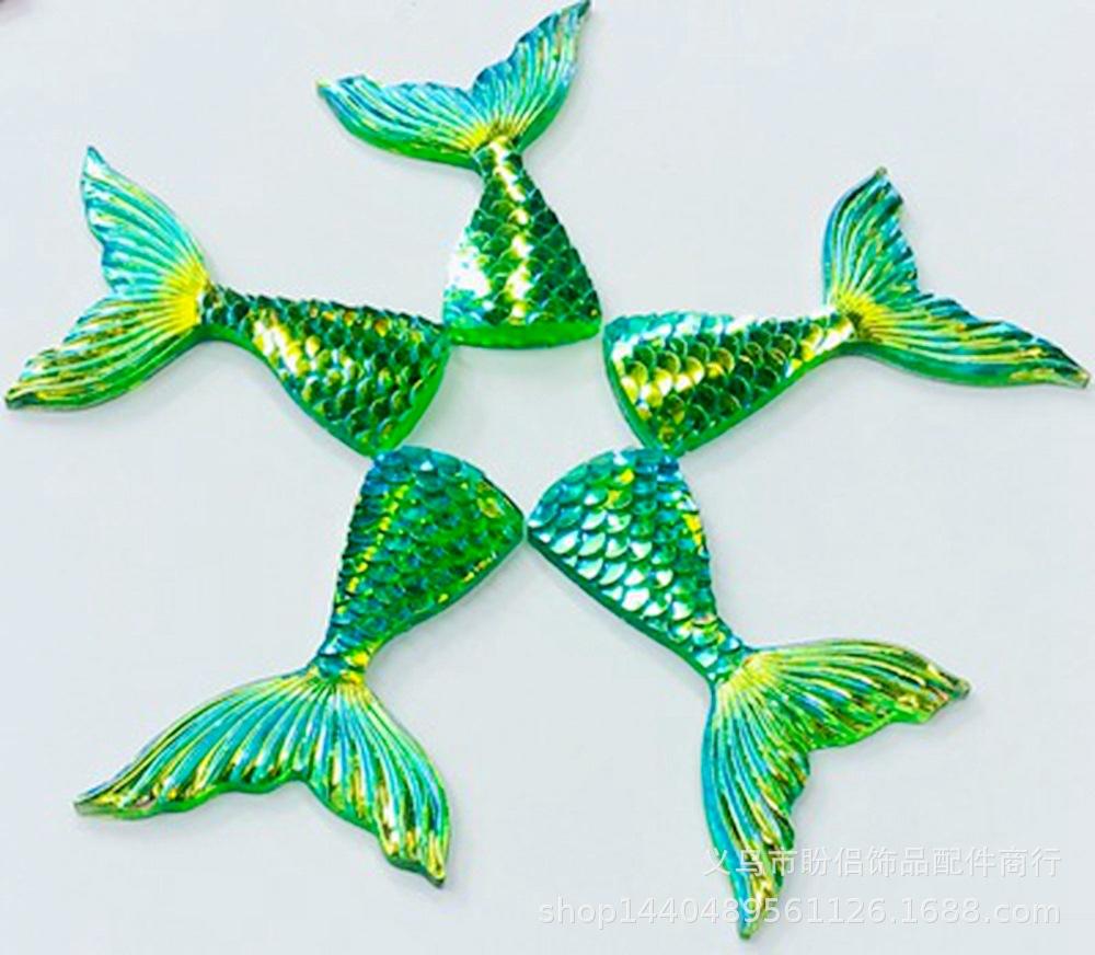 5pcs/set DIY Resin Plated Bottom AB Mermaid Tail Earrings Necklace Bracelet Clothes Decoration Accessories