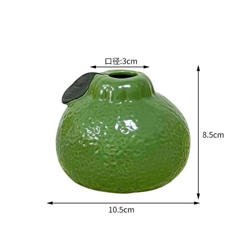 Creative Fruit Vase Series Dragon Fruit Orange Mango Ceramic Vase Living Room Hydroponic Flower Arrangement Desktop Decoration