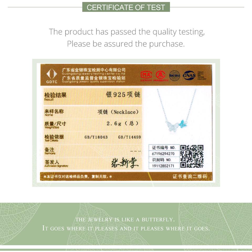 BAMOER Authentic 925 Sterling Silver Pave Setting CZ  Flying Butterfly Necklace Original Brand Design Jewelry