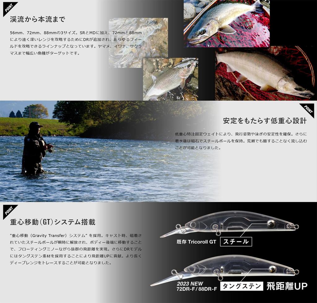 Jackall Timon Tricolor GT for Ayu Fishing 72MD-F