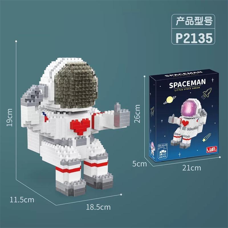 Small Blocks Spaceman Construction Plaything Astronaut Diy Micro Educational Blocks Fun Birthday Girl Gift Man Christmas Present 18359
