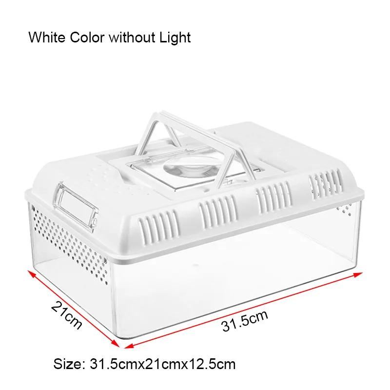 Zewnętrzny Box Hodowlany dla Gadów Zwierząt Domowych Pudełko do Karmienia Zwierząt Pełzających Jaszczurka Jedwabnik Skorpion Chrząszcz Pudełko na Owady Domek dla Zwierząt Akrylowa Klatka