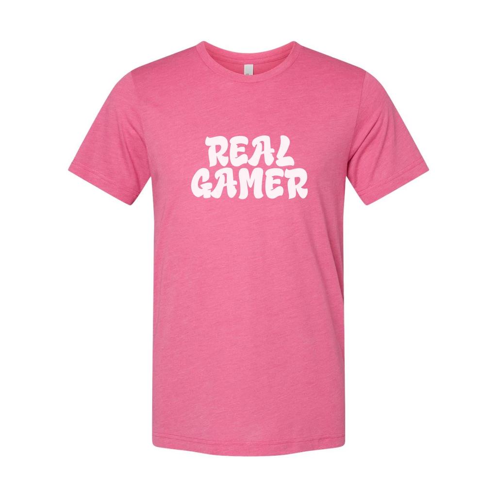 Real Gamer Graphic Tee For Men And Women Unisex Short Sleeve Shirt For Casual Ga