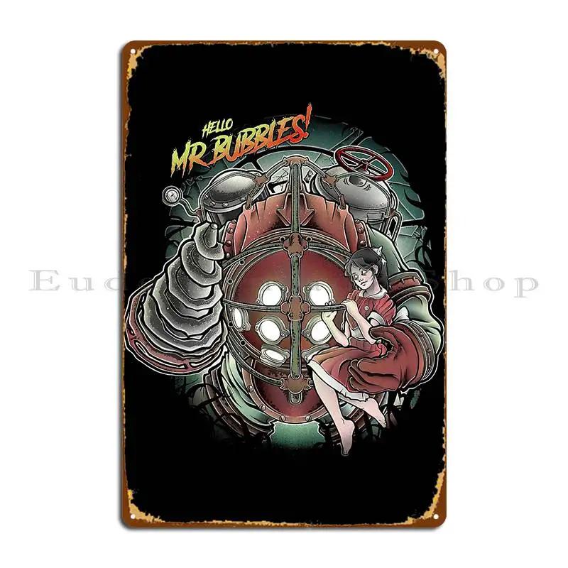 Mr Bubbles Fearcheck Metal Plaque Club Bar Garage Plaques Printing Living Room Living Room Tin Sign Poster