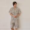 Lunaluz Men S Cotton Short Sleeve Collar pajamaS Madel
