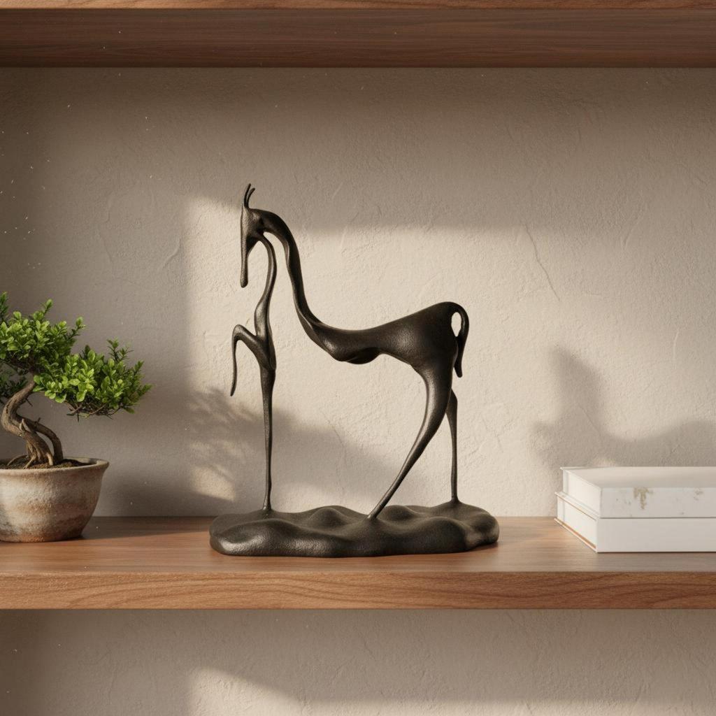 Abstract Horse Sculpture Modern Figurine Minimalist Design Table