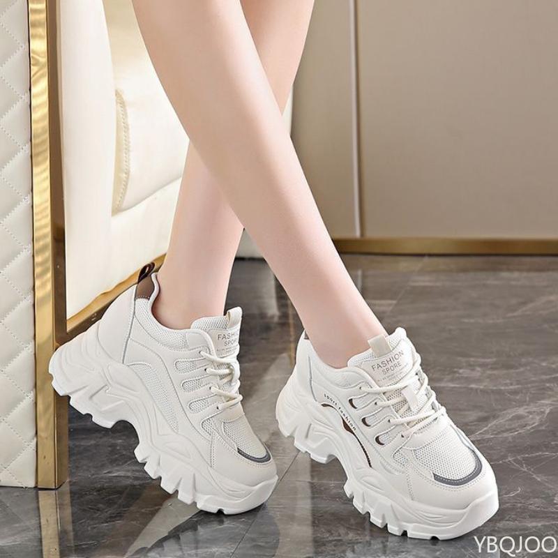 Fashion Thick Soled Women's Sports Shoes 2024 New Mesh Soft Sole Increased Height Inside Versatile Casual Sports Shoes Zapatos De Mujer