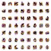 56 Gothic Dark Wind Waterproof Purple Flower Animal Stickers, Water Cup Notebook Decorative Stickers
