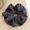 Soft High Elastic Large Hair Scrunchie Retro Blue Leopard Print Decorative Hair Band Hair Tie Accessories For Women Daily Party