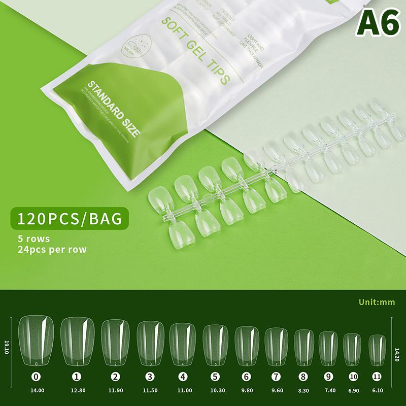 120 szt./worek W pełni Przezroczysty Kształt Migdała Kropla Wody Noszenie Manicure Baletowy Kwadratowy Krótki Naszywka na Paznokcie Matowa Naszywka Przedłużona Naszywka na Paznokcie