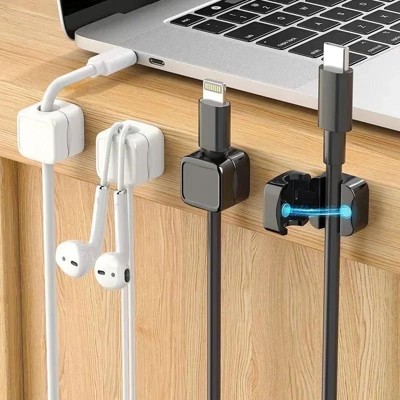 36/16/8/4PCS Magnetic Cable Clips Cable Smooth Adjustable Cord Holder Under Desk Cable Management Wire Keeper Cable Organizer