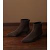 Booties Fall 2026 New Skinny Boots Pointed Toe Stiletto Heel French Pointed Toe Scrub Leather Boots for Women