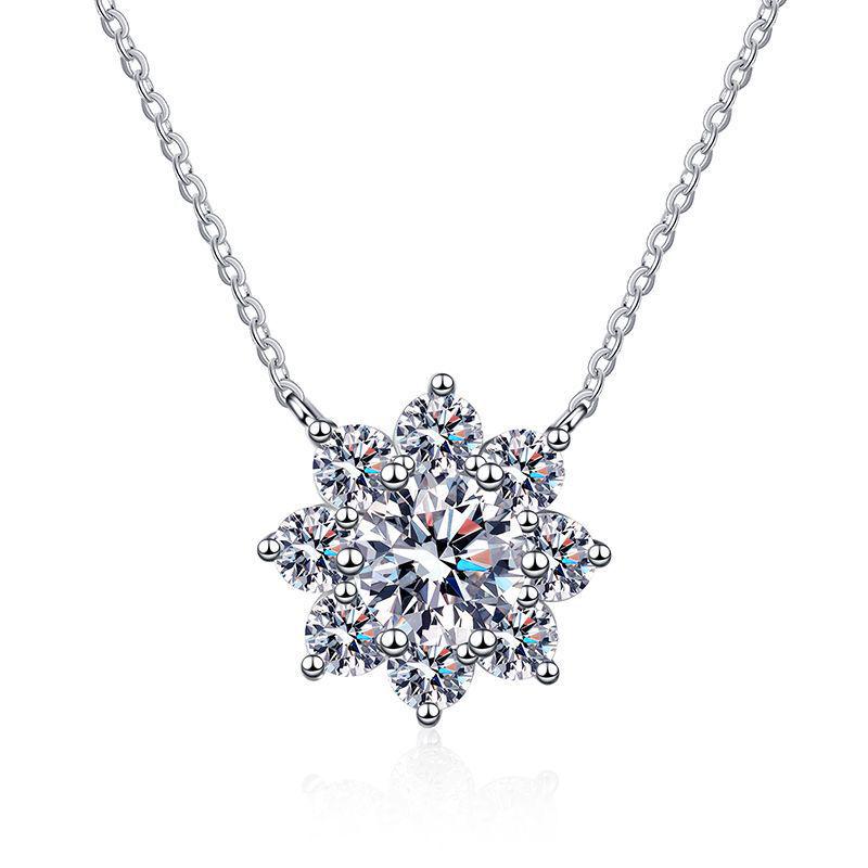 Kuaishou Douyin Sunflower Moissanite Women's Luxury Necklace Pendant