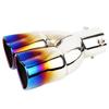Universal Car Accessories Heart Shape Style Stainless Steel Exhaust Tips Muffler Tail Double-Pipe Tube Tips Car Accessories