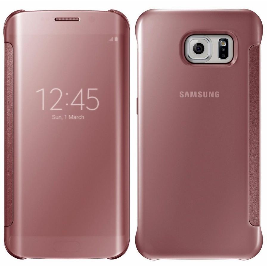 For Samsung Galaxy S6 S7 Plus Clear View Mirror Leather Flip Stand Case Cover