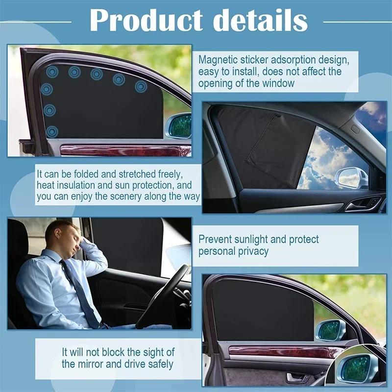 Auto Sonnenschutz Vorhänge Sommer Schutz Universal Seitenscheibenblenden Faltbar Magnetisch Auto Sonnenschutz Vorne Hinten Autozubehör