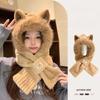 Плюшевая шапка женская осенне-зимняя шарф все в одном теплая с плюшевой подкладкой велосипедный шарф милый защита от холода защита ушей новый стиль