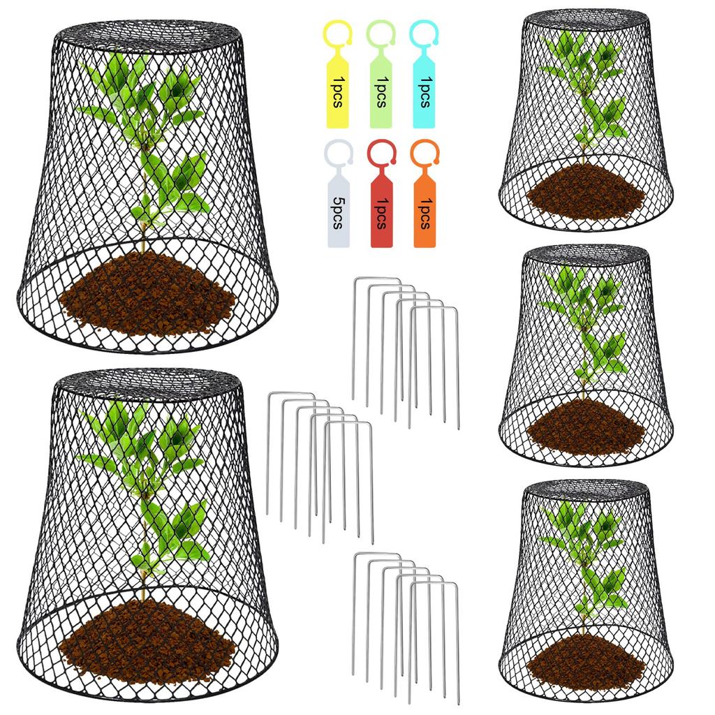 5/10pcs Wire Plant Protection Cover Garden Roof Seedlings Fruit And Vegetable Protection Cage Prevent Rabbits Chickens Squirrels