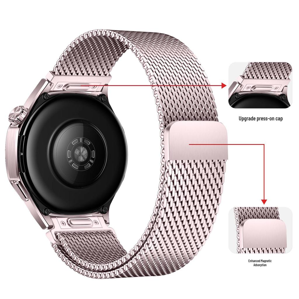 Huawei GT6/Watch 5 Press-Type Milanese Mesh Strap - Upgrade Version