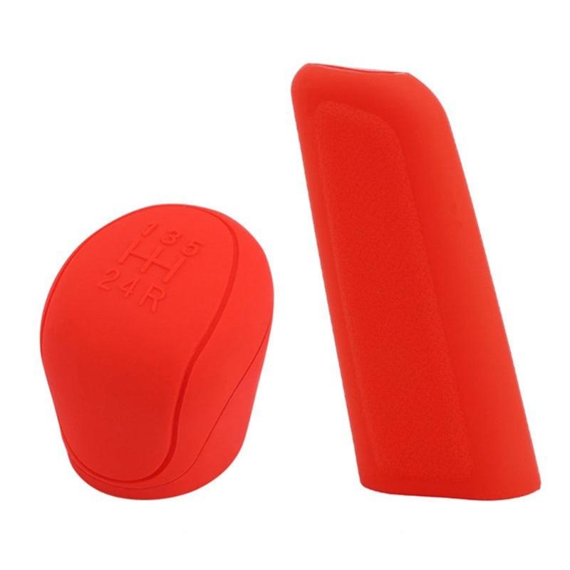 Auto-Schaltknauf-Abdeckung & Handbremshebel-Abdeckung Dehnbar 2 Stück/Set für Damen Herren Geschenk Einfarbige Silikon
