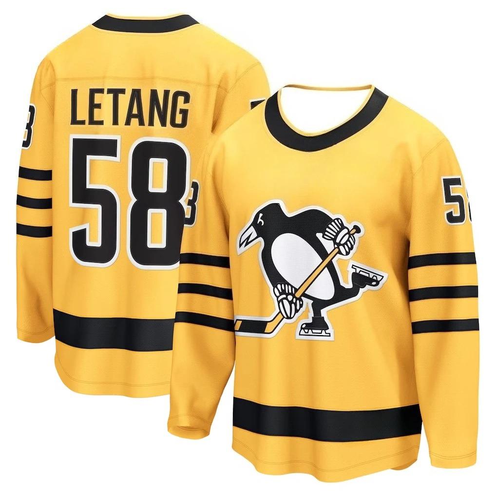 Maglia da Hockey #58 - Design a Strisce Giallo/Nero Abbigliamento a Maniche Lunghe per Tifosi e Collezionisti Stampa 3D Maglietta con Scollo a V