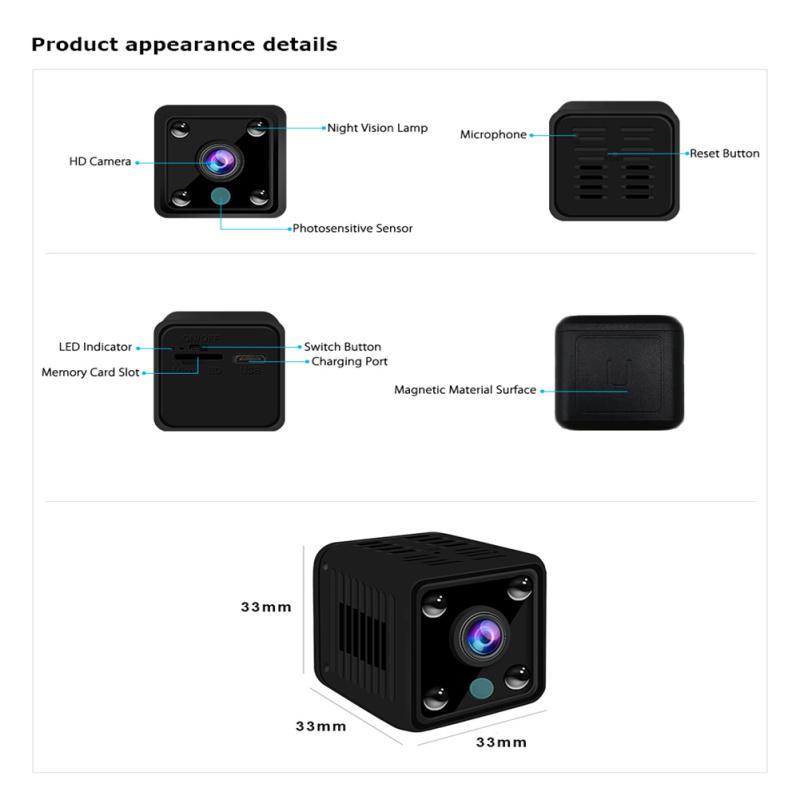 X6 Mini kamera IP Kamera WiFi HD 1080P Bezprzewodowy nadzór bezpieczeństwa Noktowizor Inteligentny dom Micro Cam USB