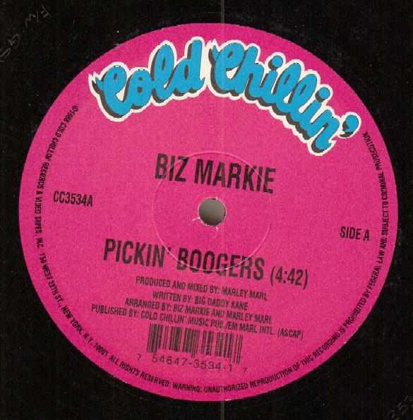 12inch Record BIZ MARKIE - Pickin' Boogers / The Doo Doo CC3534 Cold Chillin' 1995 US Rap & Hip-Hop/R&B Used
