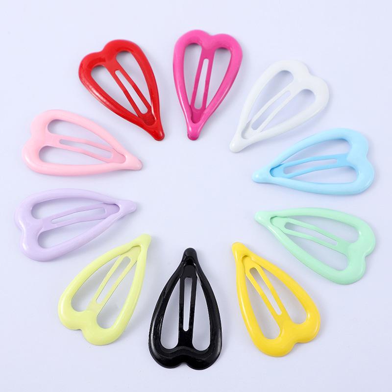 10 SZT. 3cm Urocze Cukierkowe Kolory Serce Miłości Mini Wsuwki Słodkie Dziewczęce Klipsy do Włosów Spinki Solidny Klips Moda Dziecięce Akcesoria do Włosów