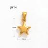 Trendy 18k PVD Gold Plated Stainless Steel Single Charm Pendant Heart Key Flower Star Design for Fashion Jewelry Necklaces
