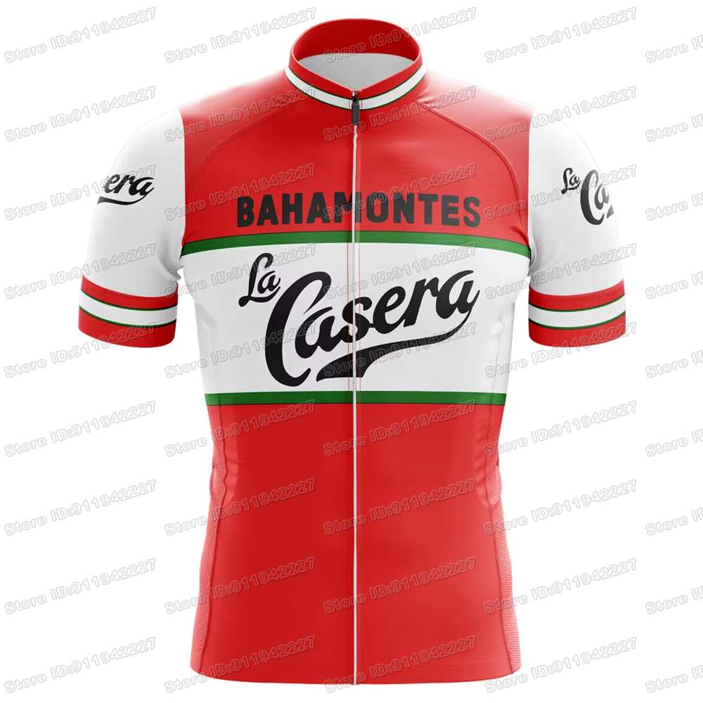 La Casera Cycling Jersey Retro Set Spain Team Vintage Cycling Clothing Men Road Bike Shirts Suit Bicycle Bib Shorts