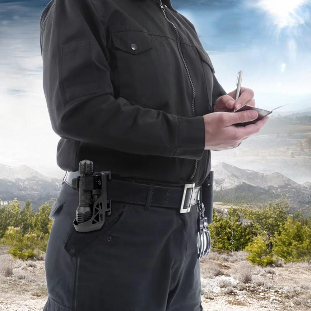 With Lever Side Lock Flashlight Belt Holder 360° Rotating Flashlight Cover  Storing a Flashlight