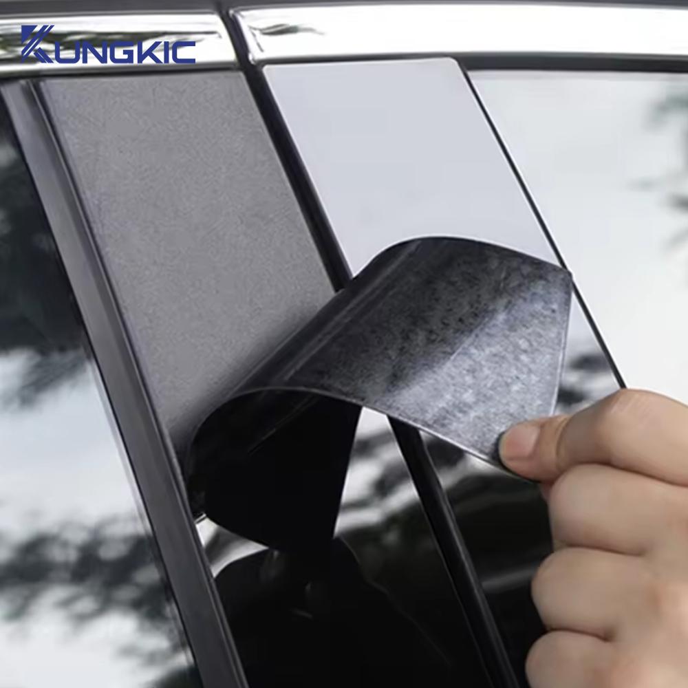 Interior B C Pillar Trim Sticker for Hyundai Tucson NX4 2022-2026 Glossy Black / Carbon Fiber