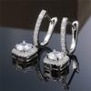 925 Sterling Silver Trendy Square Shape Drop Earrings Brilliant Bridal Engagement Wedding Jewelry Elegant Female Dangle EarringGood product