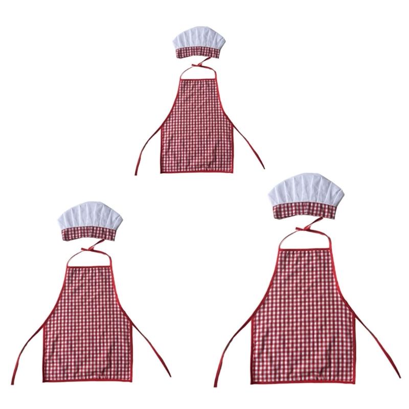 Baby Photography Props Chefs Apron and Hat for Boy Girl Outfit Photo Shoot Clothes Baby Photography Costume Clothing