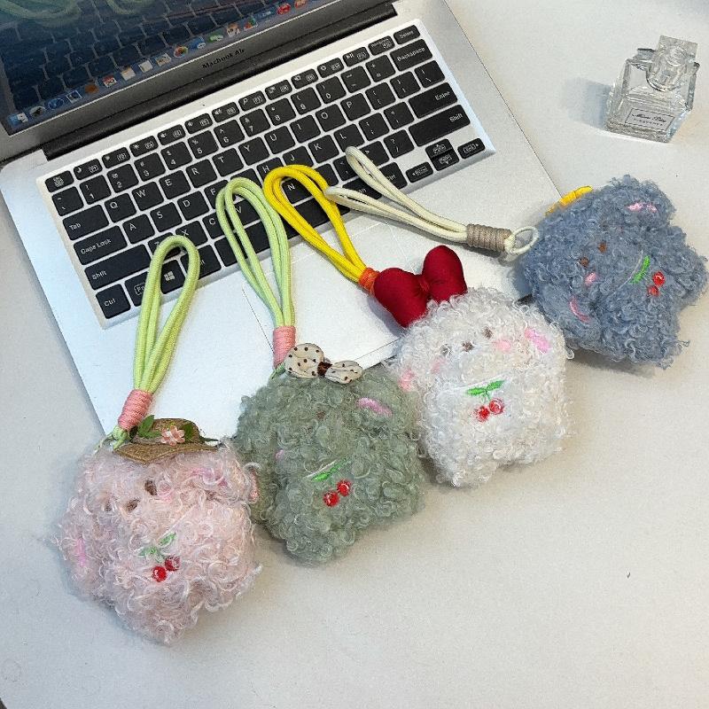 Mini Lockiges Tier Plüsch Schlüsselanhänger Flauschig Weich Stofftier Anhänger Niedliches Taschendekoration für Damen Handtasche Kleine Feiertagsgeschenke