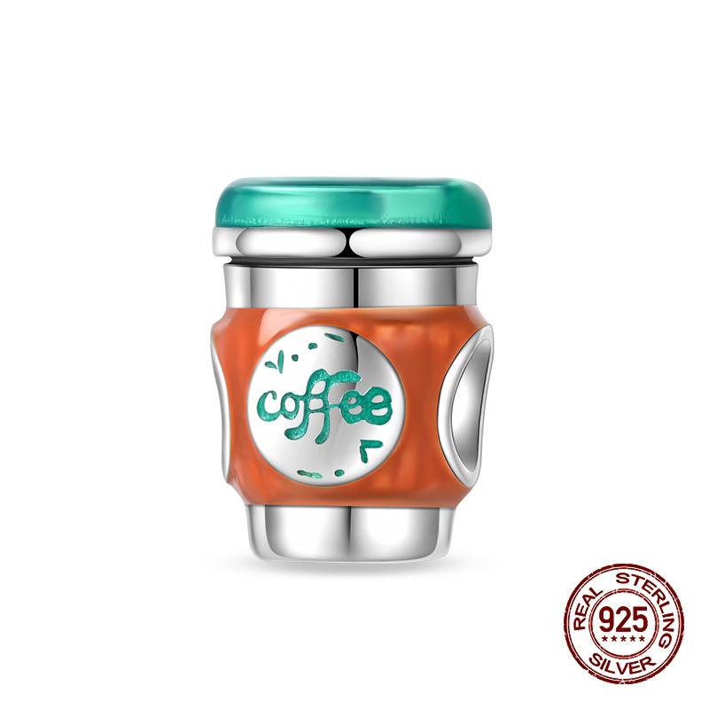 

Fit 3Mm Original Bracelets Copper Color Coffee Machine Donut Ice Cream Afternoon Tea Dessert Charms Beads Diy Jewelry