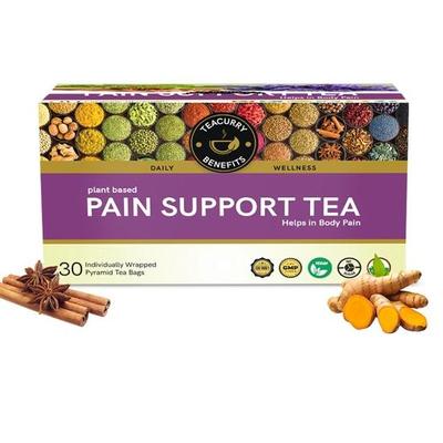 Té de Teacurry para el alivio del dolor (Paquete de 1 mes, 30 bolsitas de té) - Ayuda con el dolor, dolores de cabeza y apoyo articular.