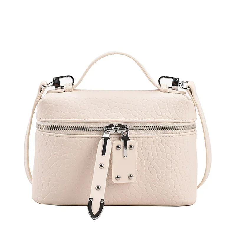 Senior Sense Litchi Leather Mini Square Bag Women's 2025 Summer New Fashion Crossbody Bag Korean Style Portable Popular Shoulder Handbag