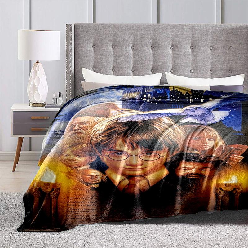 1pc Hogwarts Acceptance Letter Cartoon Blanket,Portable Throw for Travel & Camping, All Season Cozy Blanket,Ideal Gift