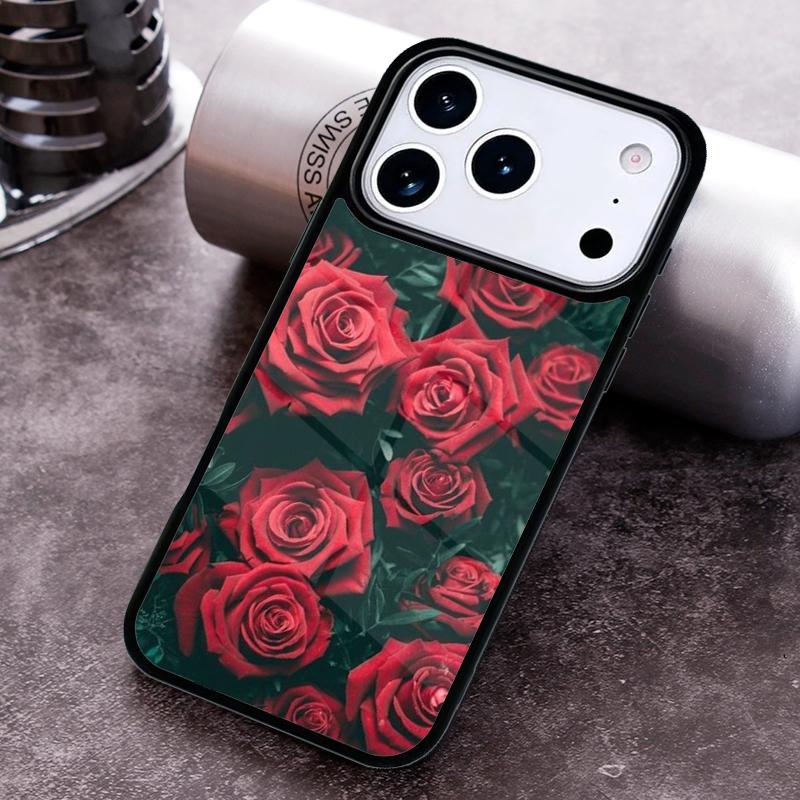 

Flower Red Rose Phone Case for iPhone 17 16 15 Pro Max Air 14 13 12 11 Plus Shockproof Cover iPhone17
