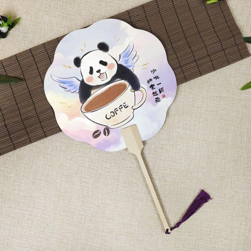 Набор круглых вееров с ручной росписью «Китайская панда»