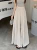 Women's Lightweight, Oversized, Flowy Skirt-Pants For Spring And Summer; Slimming, High-Waisted, Casual Pleated Trousers