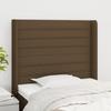 VidaXL Tête de lit avec oreilles Marron foncé 83x16x118-128 cm Tissu3119697