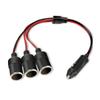 YFFSFDC Car Cigarette Lighter DC Power Extension Cigarette Lighter 1 To 3 Female Cigarette Lighter Splitter Socket, 12V/24V Compatible, 3-Way Cable,