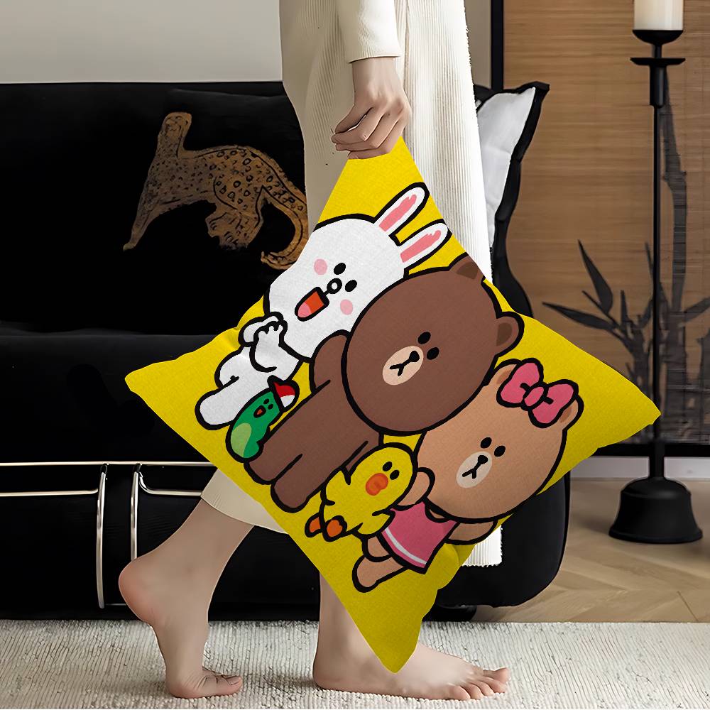 B-Brown And C-CONY Cushion Cover Inches Farmhouse Decor Home Throw Pillow Covers for Couch Decorations
