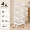Rolling Storage Cart Multi-Tier Floor Carbon Steel Organizer Rack with Wheels for Kitchen Bathroom Dorm Room