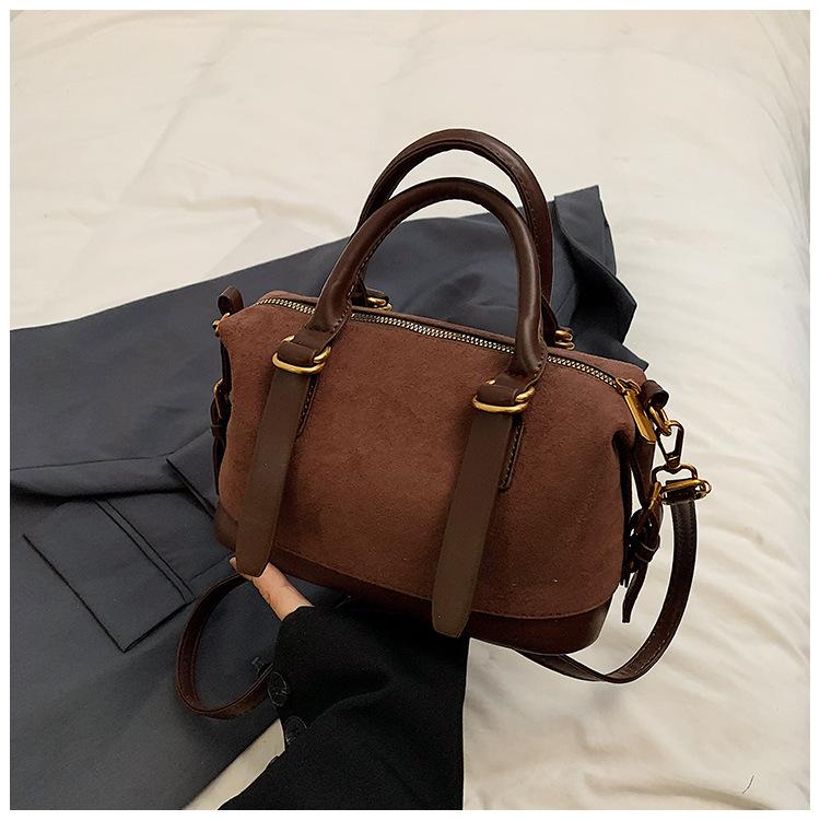Autumn retro commuter deerskin velvet handbag bag women s bowling bag high value messenger bag
